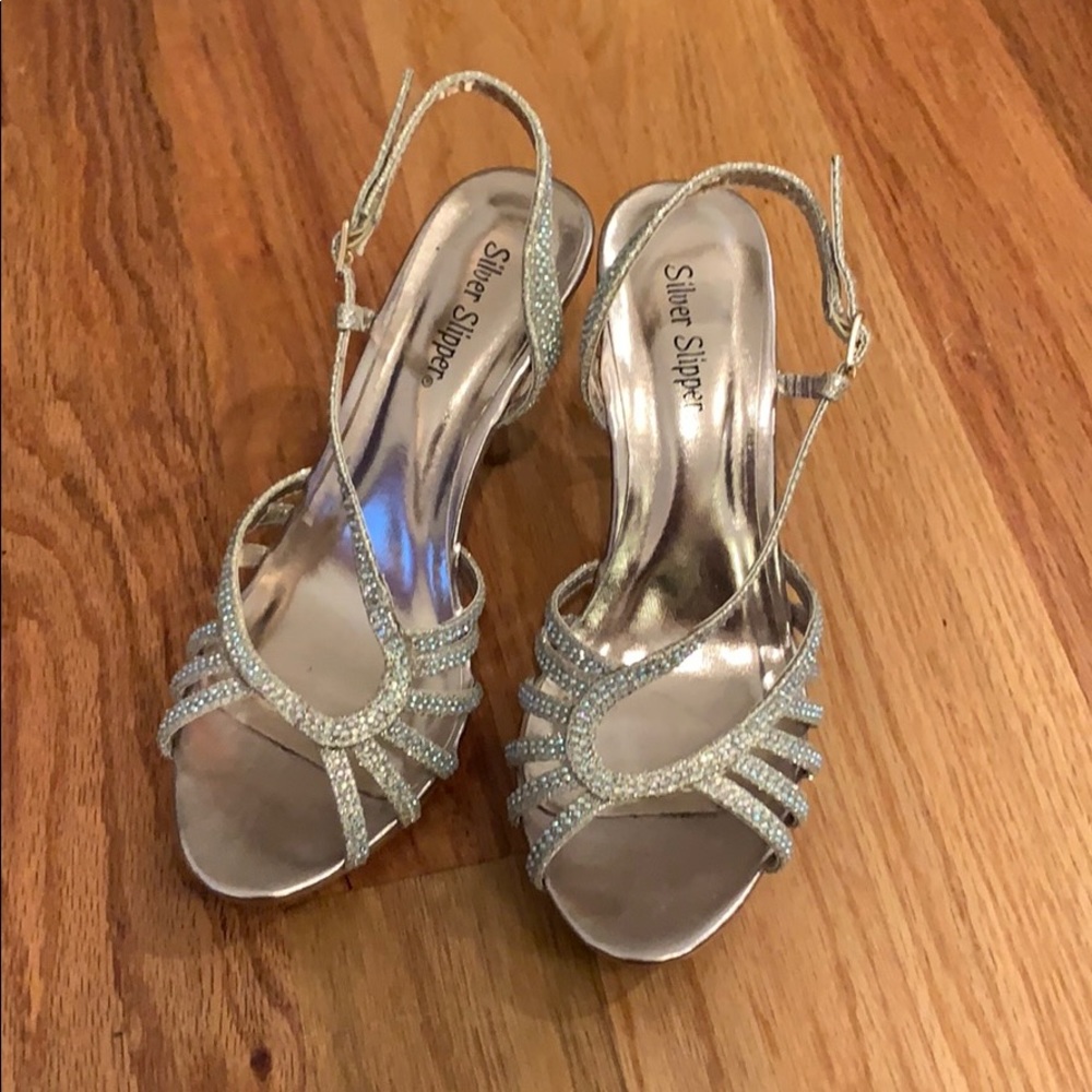 Rose sparkly prom heels